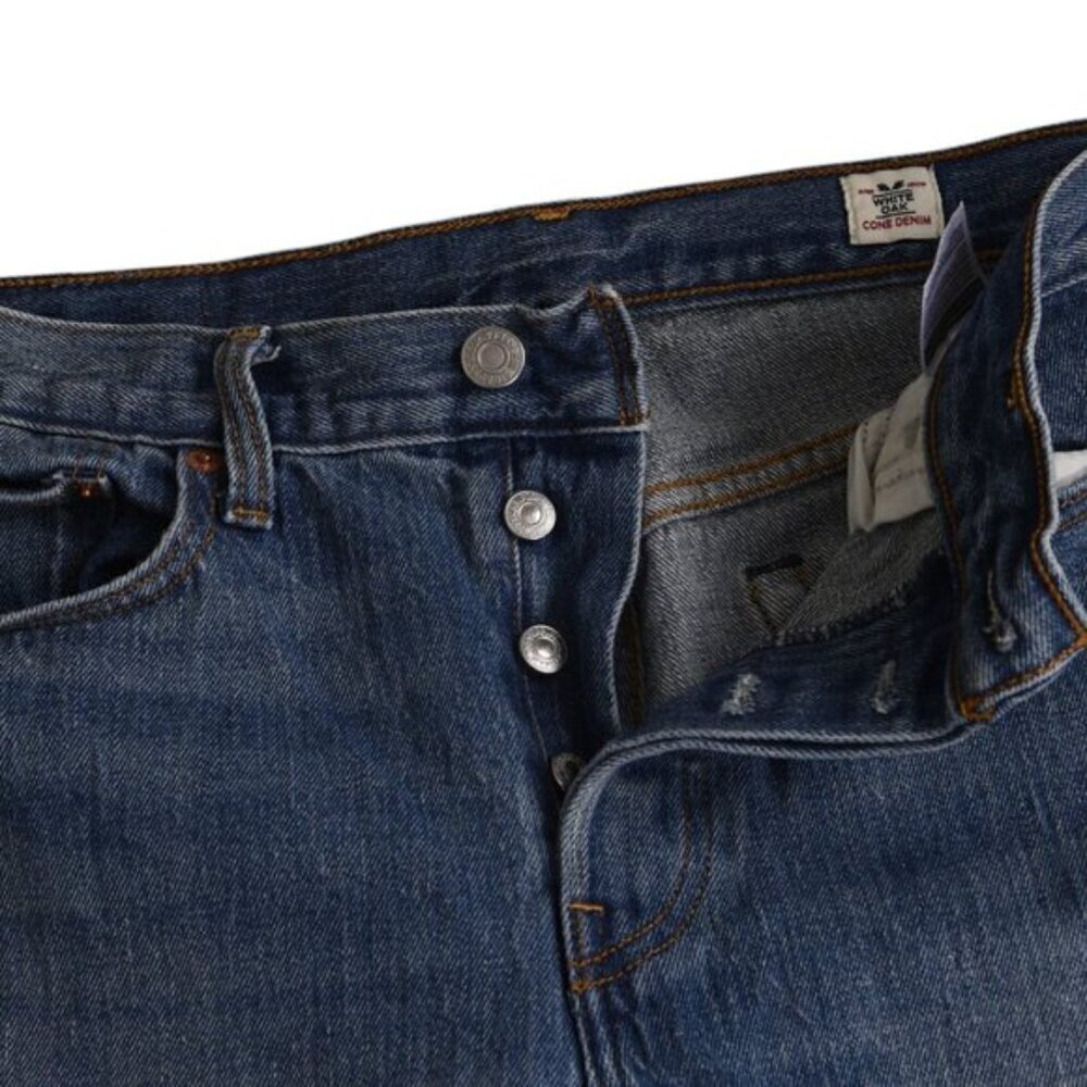 Levi’s White Oak Cone Denim Wedgie Jeans Dark Blue Raw Hem Size 29 - Picture 9 of 12
